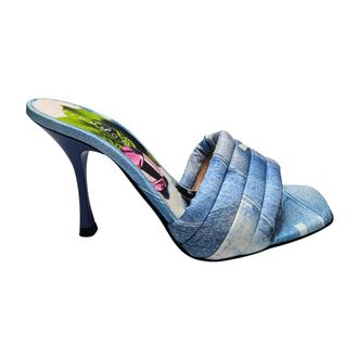 John Richmond Heeled Mules, female, Blue, Size: 10 US Sandali Nylon