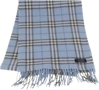 Burberry Pre-owned Vintage Sjaal - Dames - Vintage Accessoires - Blauw - ONE Size - Wol - Vintage