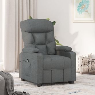vidaXL Sill&oacute;n Reclinable El&eacute;ctrico De Tela Gris Oscuro Vidaxl