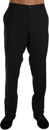 Dolce & Gabbana Elegante Zwarte Wollen Jurkbroek - Heren - Nette broeken - Zwart - 2XL - Wol - Broeken