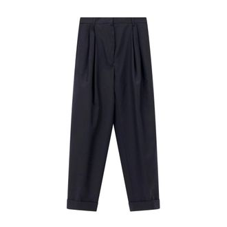 Dries Van Noten Wijde broek - Dames - Broeken - Blauw - Maat: S Zijde