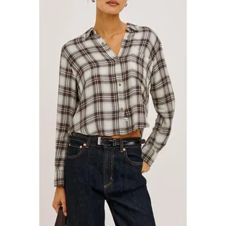 Rails Hunter Plaid Button-Up Shirt in Birch Hickory at Nordstrom, Size Xx-Small