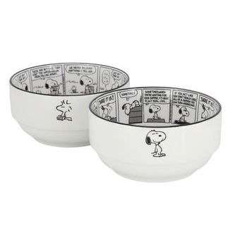 Gibson Sunday Strips 2 Piece 6 Inch Round Fine Ceramic Bowl Set in White at Nordstrom