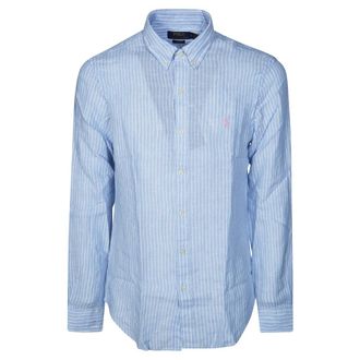 Polo Ralph Lauren Camicia Lino Riga - Heren - Casual Overhemden - Blauw - XL - Linnen - Overhemden