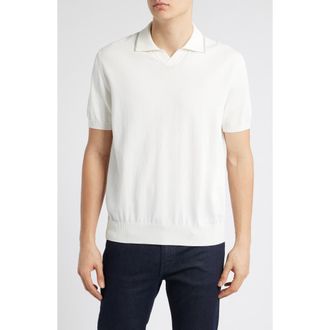 Canali Regular Fit Johnny Collar Polo in White at Nordstrom Rack, Size 40 Us / 50 Eu Regular