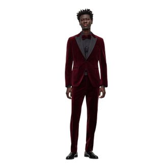 HUGO BOSS Heren C-Genius smokingbroek (Donkerrood)