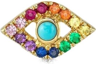 Sydney Evan 14K yellow gold Evil Eye multi-stone earring