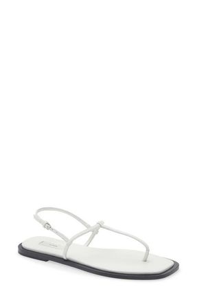 Toteme T-Strap Sandal in White/Black at Nordstrom, Size 11Us