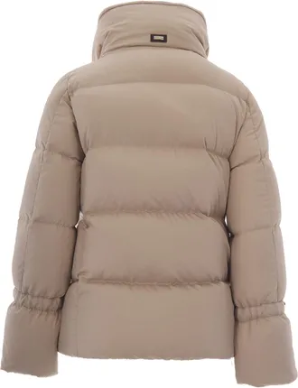 Herno Quilted with Calfskin Collar Down Jacket - Beige