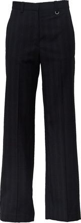 Isabel Marant Pleated Virgin Wool Trousers With Tapered Silhouette And Silver Buckle Detail