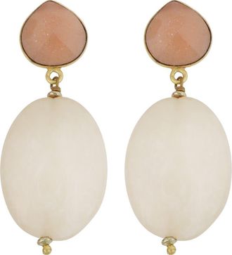 Panacea Oval Stone Drop Earrings in Ivory at Nordstrom Rack