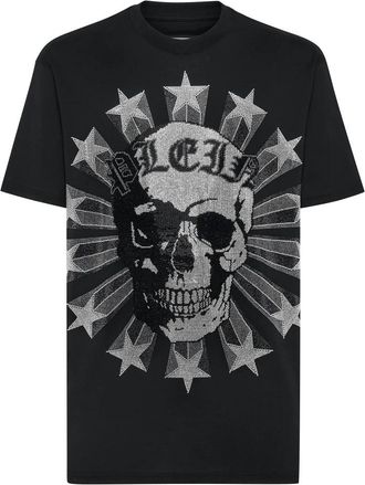 Philipp Plein T-shirt Ronde Hals SS met Kristallen - Heren - T-shirts - Zwart - XL - Katoen - Tops