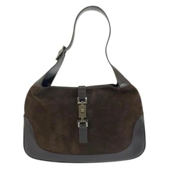 Gucci Pre-owned Shoulder Bags, female, Brown, Size: ONE SIZE Pre-owned Jackie Suede 2way Shoulder Bag