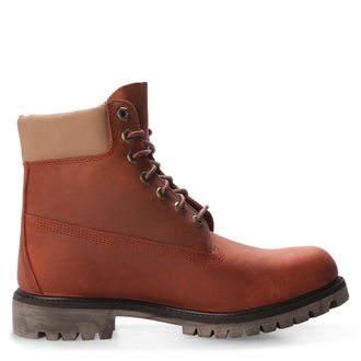 Timberland Mens Premium 6 Inch Waterproof Boots in Orange Leather - Size UK 12.5
