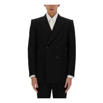Alexander McQueen Chaqueta cruzada de hombros definidos - Jackets - Hombre - Negro - M
