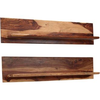 vidaXL Estantes De Pared 2 Uds Madera Maciza De Acacia 118x26x20 Cm Vidaxl