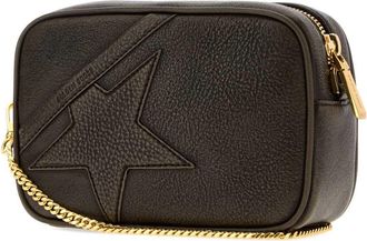 Golden Goose Womens Dark Brown Leather Mini Crossbody Bag Testadimoro Borse A Tracolla