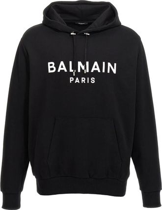 Balmain Hoodies, male, Black, L, Cotton Hoodie
