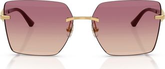 Jimmy Choo London 59mm Gradient Square Sunglasses in Gold/brown Gradient Pink at Nordstrom