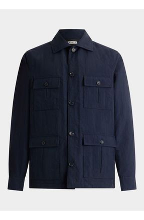 Bally Overshirt in Nylon in Blue at Nordstrom, Size 50 Eu