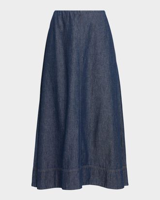 Eileen Fisher Organic Cotton Denim Midi Skirt