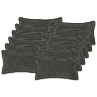 vidaXL Federa 12 Pz Houten Grigio Scuro 40 X 80 Cm Boucl&eacute; Vidaxl