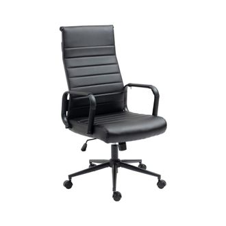 Clp Silla de oficina giratoria regulable en simil cuero negro/negro