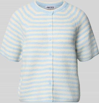 Pieces Regular Fit Strickjacke mit Woll-Anteil Modell MALOU in Hellblau, Gr&ouml;&szlig;e XL