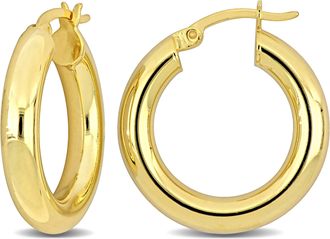 Mimi & Max 23x4mm Round Hoop Earrings in Yellow Silver