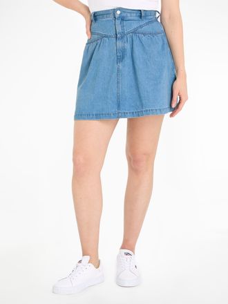 Tommy Jeans Bleistiftrock »TJW CHAMBRAY MINI SKIRT« Webrock mit Logopatch