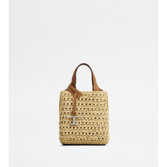 Tod's Micro Bag in Raffia and Leather