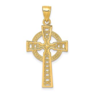 Diamond2Deal 10k Yellow Gold Iona Cross Pendant