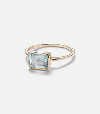 Mateo Bijoux 14kt gold ring with blue topaz