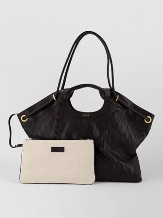 Balmain large tote bag lambskin gold hardware