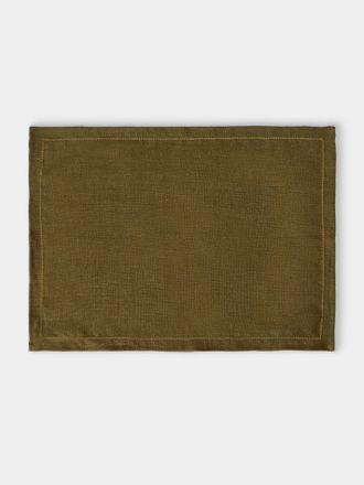 Volga Linen Hem-Stitch Linen Placemats (Set of 6)