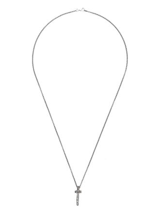 Rosa Maria Collana in argento sterling con pendente croce e diamanti