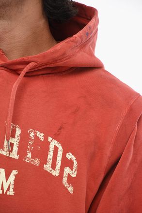 Dsquared2 Brushed Cotton Hoodie LOOSE FIT Vintage Effect Dsquared2