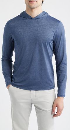 G/Fore M&eacute;lange Ice Stretch Nylon Golf Hoodie in Twilight Melange at Nordstrom, Size Xx-Large