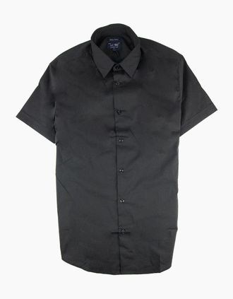 Armani Jeans Mens Armani Jeans Logo Italian Fabric S/s Shirt Black - Size: Regular/36