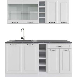 Vicco Cocina Vers&aacute;til R-line, Casa De Campo Blanca/blanca, 160 Cm, Et Antracita