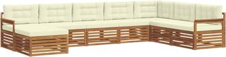 vidaXL Conjunto De Sof&aacute;s De Exterior 8 Uds. Natural Y Crema Vidaxl
