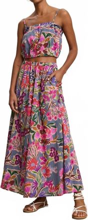 Velvet Jess Floral Maxi Skirt In Tahiti