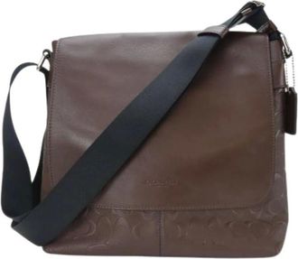 Coach Pre-owned Cross Body Bags, male, Brown, Size: ONE SIZE Pre-owned Signature Leather Shoulder Bag