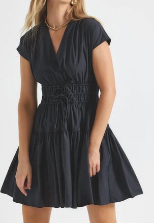 Derek Lam Tora V-Neck Dress In Black