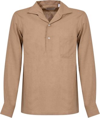 Lardini Pailan Shirt In Brown Linen