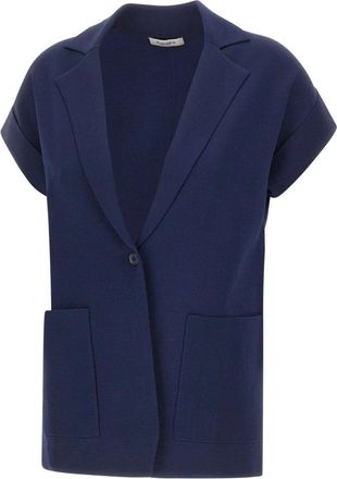 KANGRA Mouwloze Gebreide Blazer - Dames - Blazers - Blauw - M - Jassen