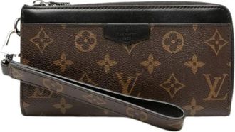 Louis Vuitton Pre-owned Clutches, female, Brown, Size: ONE SIZE Pre-owned Zippy Dragonne Monogram Macassar Long Wallet
