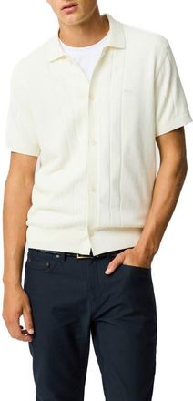 Rodd & Gunn Cobb River Short Sleeve Knit Button-Up Shirt in Coconut at Nordstrom, Size Xxx-Large