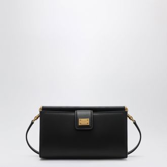 Dolce & Gabbana Plong&eacute; calfskin leather phone bag in black