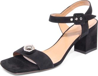 A.Bocca Zwarte Su&egrave;de Sandalen - Dames - Sandalen met hakken - Zwart - 36 EU - Su&egrave;de - Schoenen